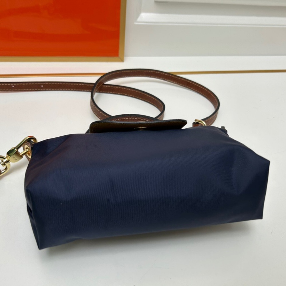 NWT Longchamp Navy Blue and Brown Crossbody Bag - Picture 7 of 9